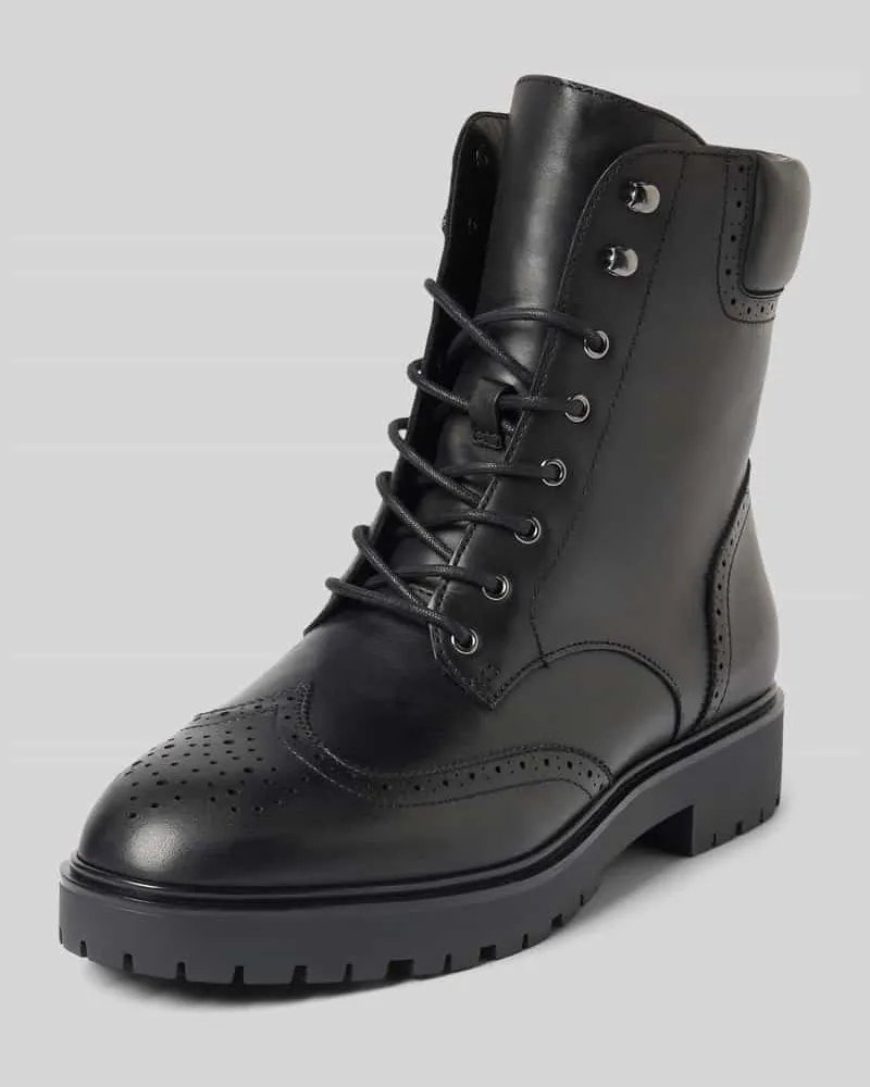 Ralph Lauren Schnürstiefel aus echtem Leder Modell 'Alysn Black
