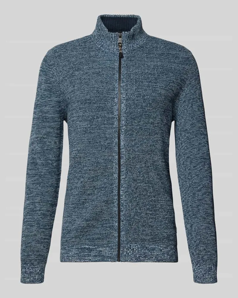 Camel Active Slim Fit Jacke in Strick-Optik Modell 'Mouline Petrol