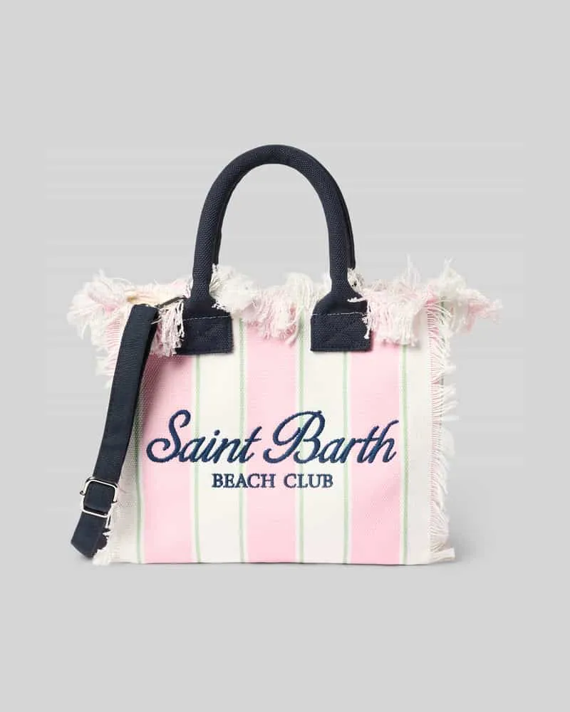 MC2 Saint Barth Handtasche mit Label-Print und Fransen Modell 'COLETTE Rosa