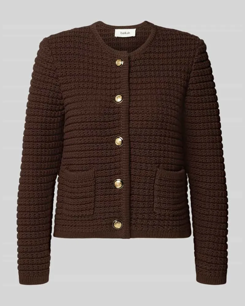 ba&sh Strickjacke mit Eingrifftaschen Modell 'GASPARD Schoko
