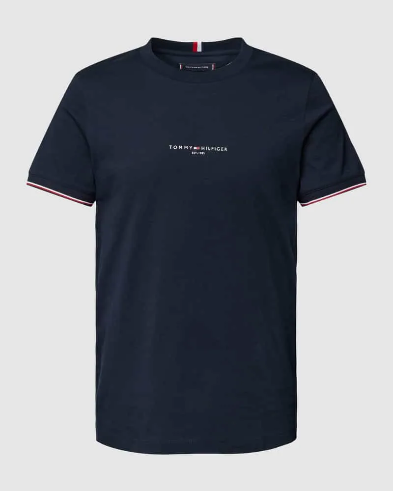 Tommy Hilfiger T-Shirt mit Label-Print Marine