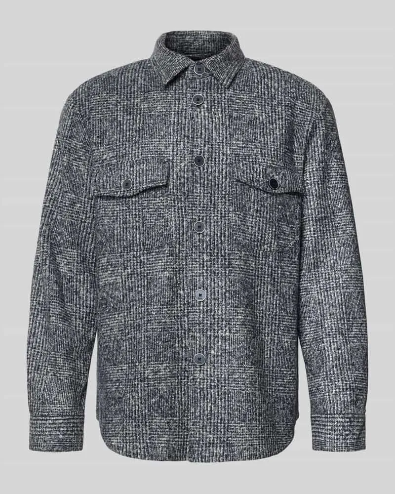 Maerz Hemdjacke mit Knopfleiste Marine