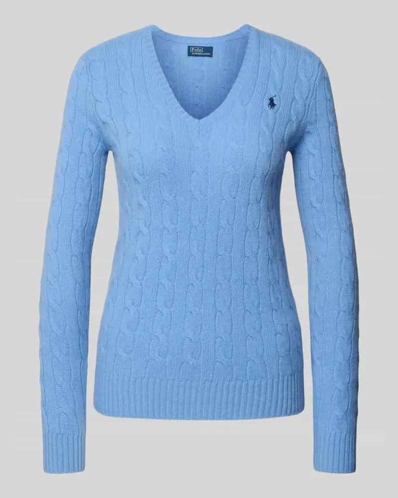 Ralph Lauren Longsleeve in Strick-Optik mit Kaschmir-Anteil Modell 'KIMBERLY Bleu