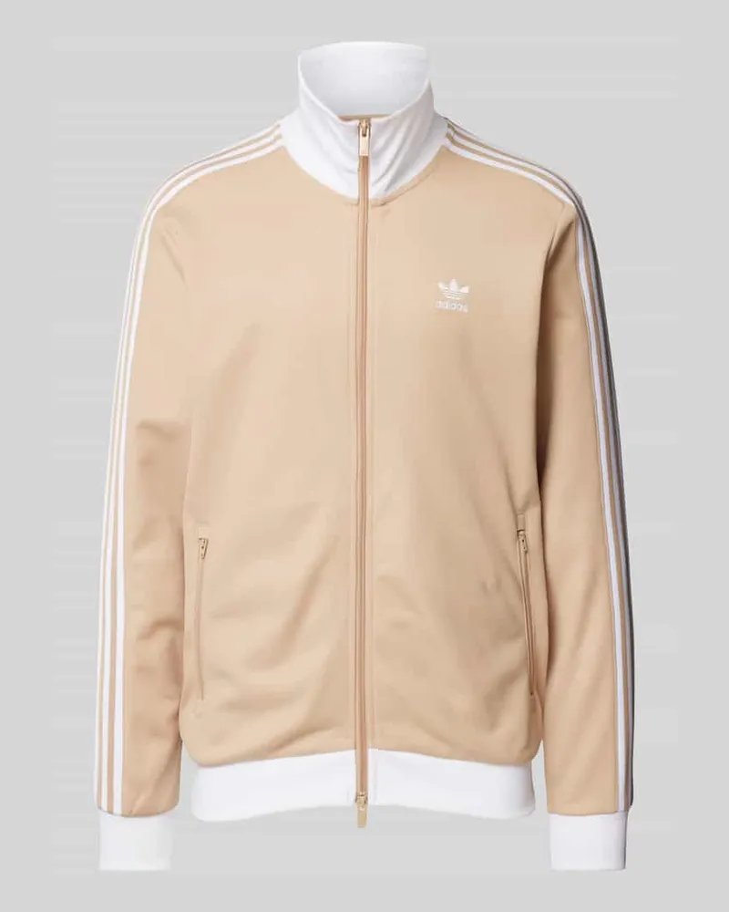 adidas Sweatjacke mit Label-Stitching Modell 'BECKENBAUER Beige