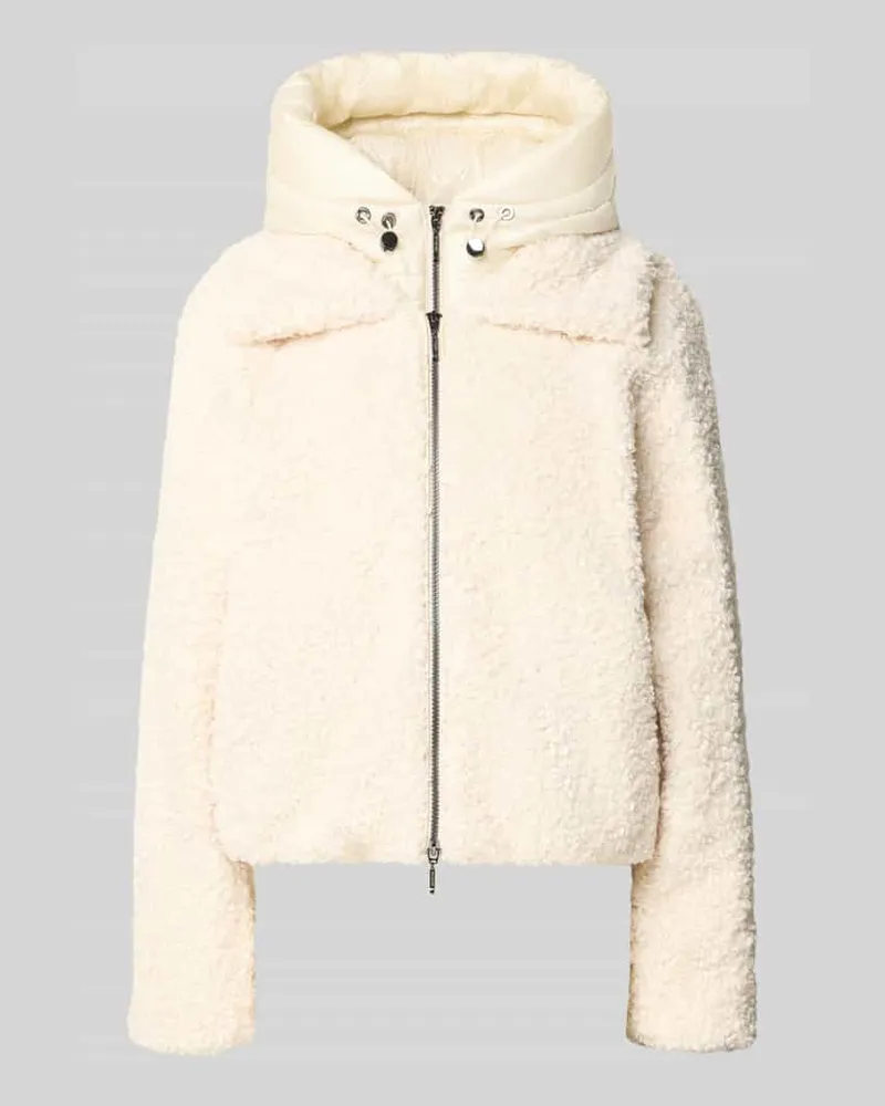 AMBER & JUNE Jacke aus Teddyfell mit Zweiwege-Reißverschluss Beige