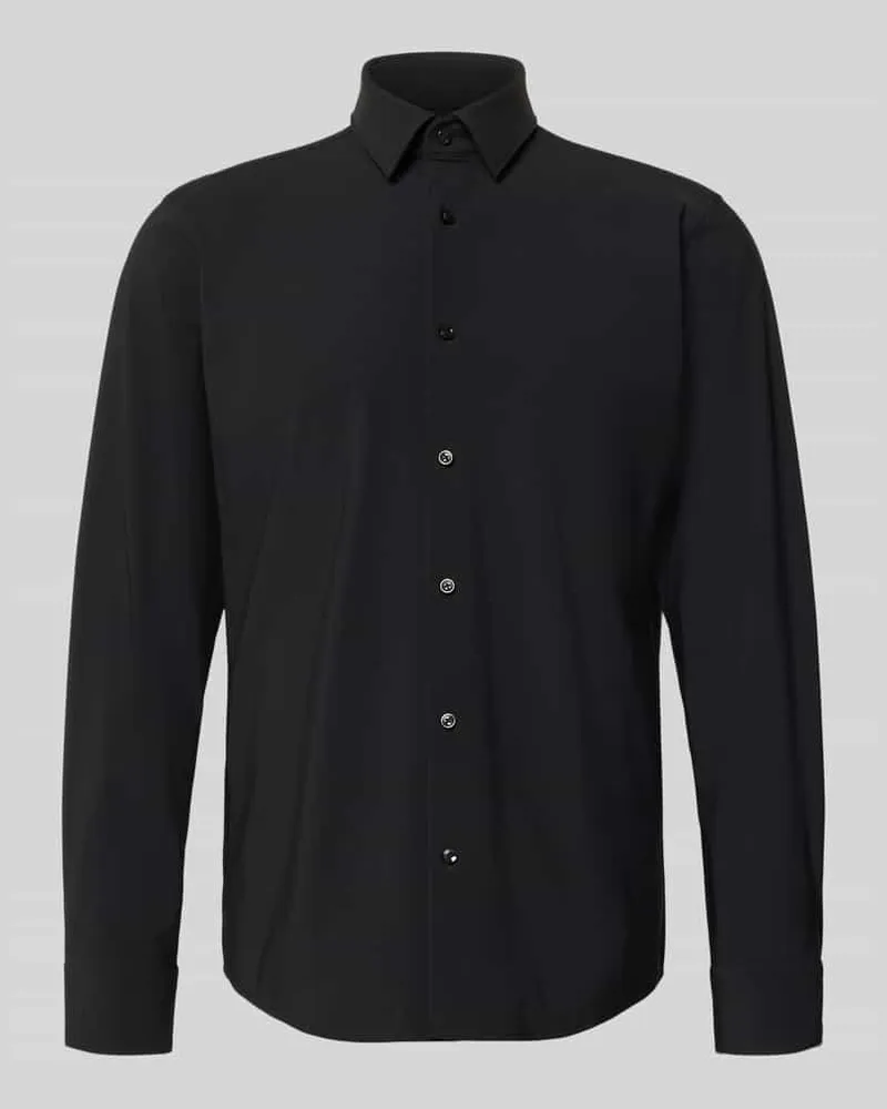 HUGO BOSS Regular Fit Businesshemd mit Kentkragen Modell 'JOE Black