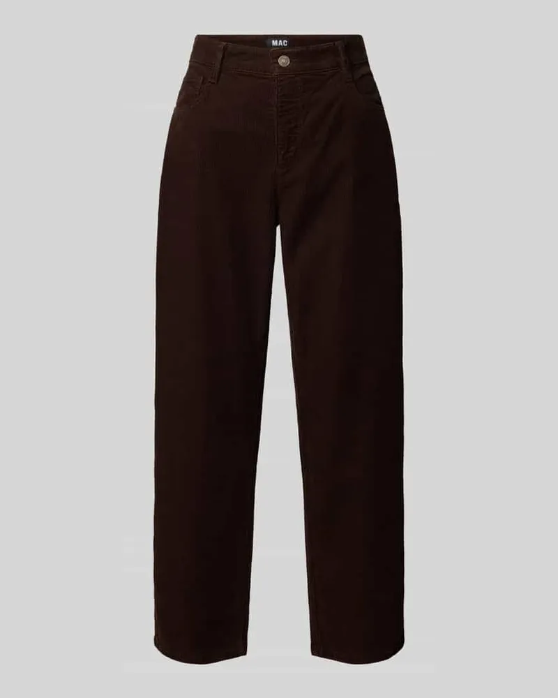 MAC Jeans Regular Fit Cordhose aus Baumwoll-Mix Modell 'DANNI 2.3 Dunkelbraun