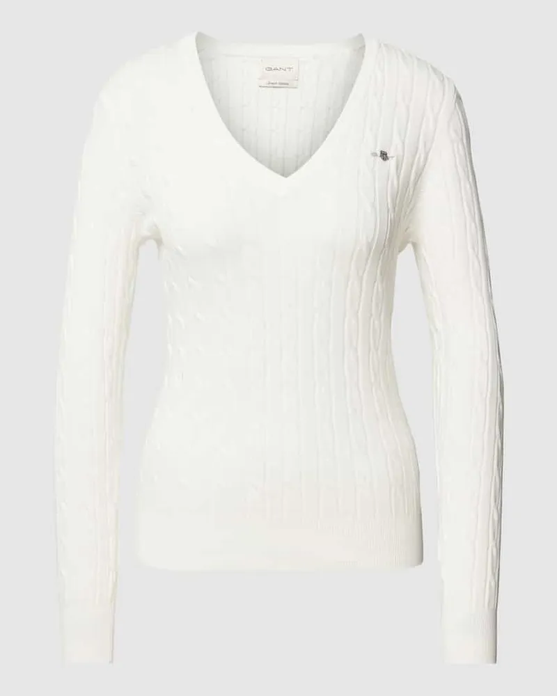 Gant Strickpullover mit Label-Detail Ecru