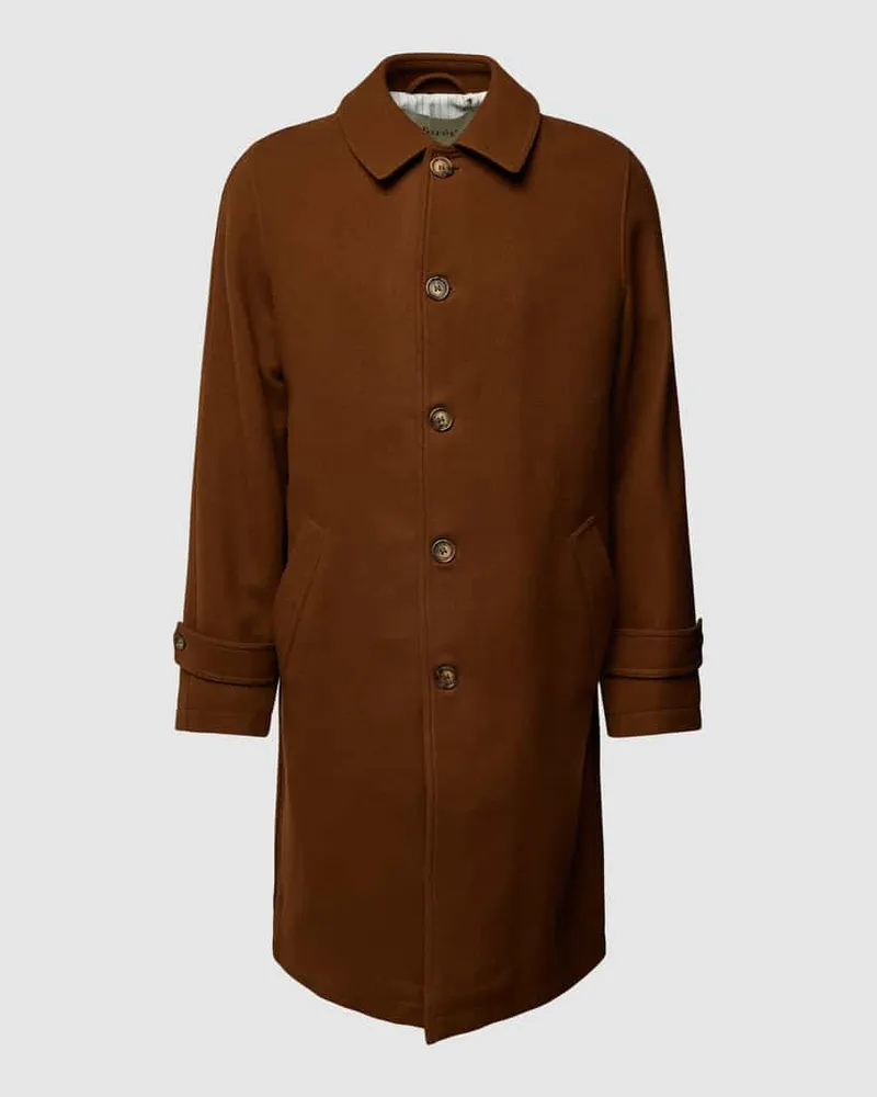 forét Wollmantel mit Eingrifftaschen Mittelbraun