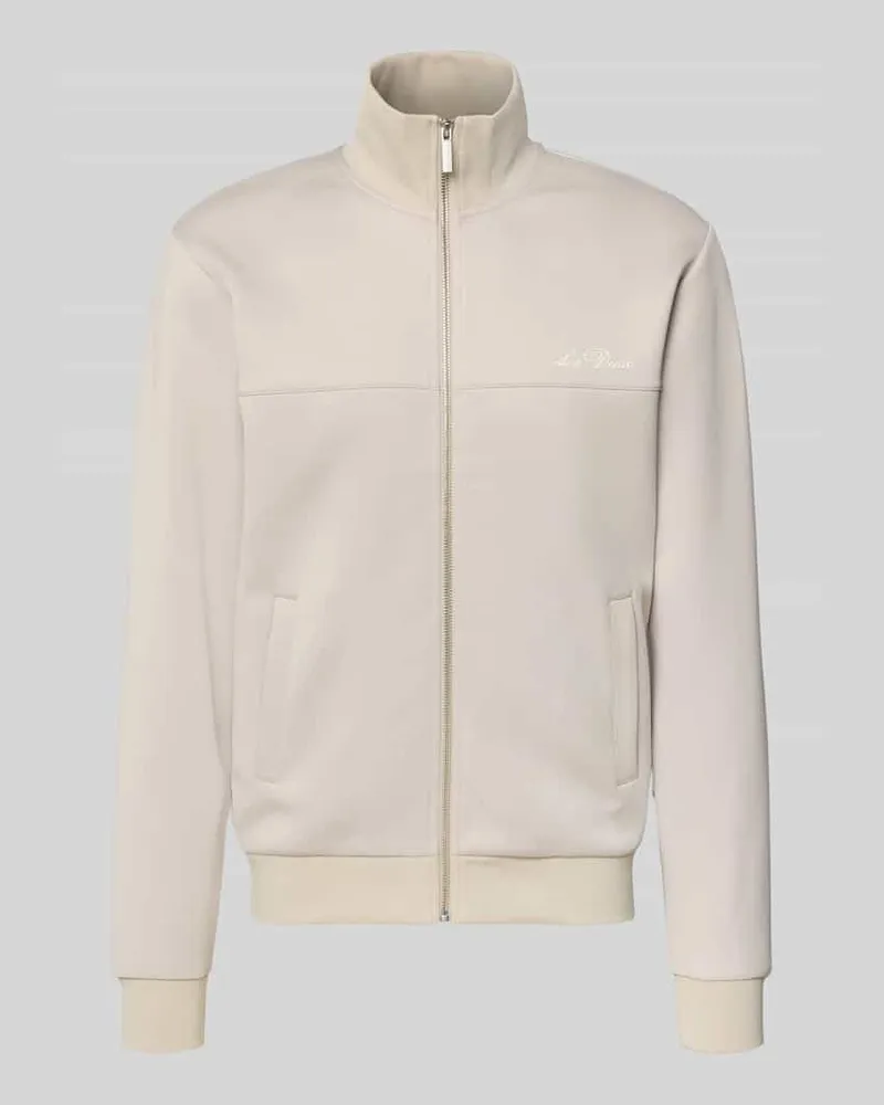 LES DEUX Sweatjacke mit Logo-Print Modell 'Ballier Beige