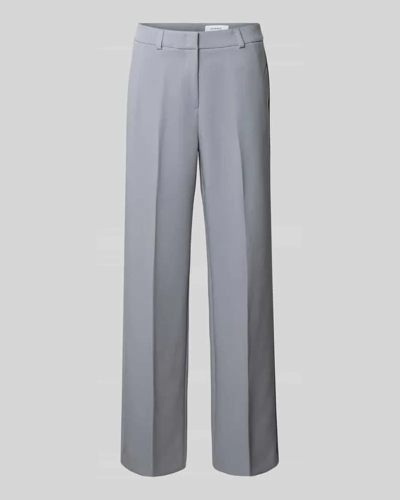 COMMA Wide Fit Stoffhose mit Viskose-Anteil und Bügelfalten Rauchblau
