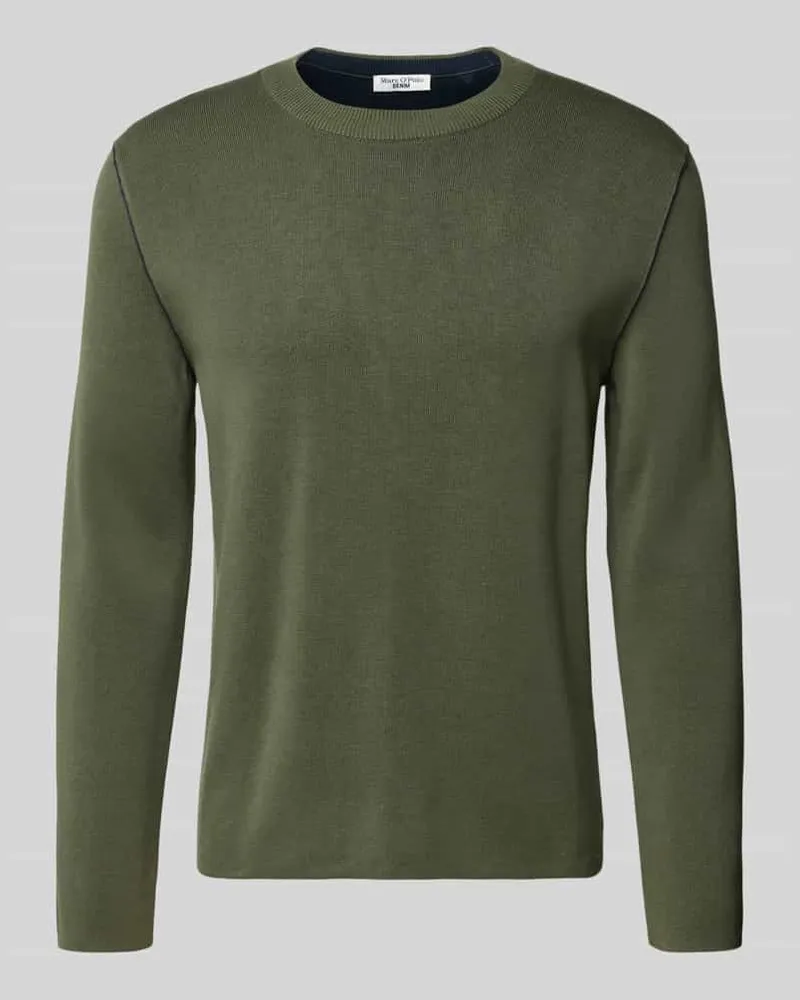 Marc O'Polo Regular Fit Strickpullover aus Baumwoll-Mix Khaki