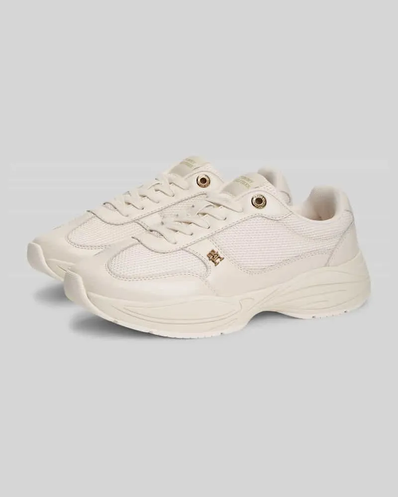 Tommy Hilfiger Sneaker aus echtem Leder mit Logo-Details Offwhite