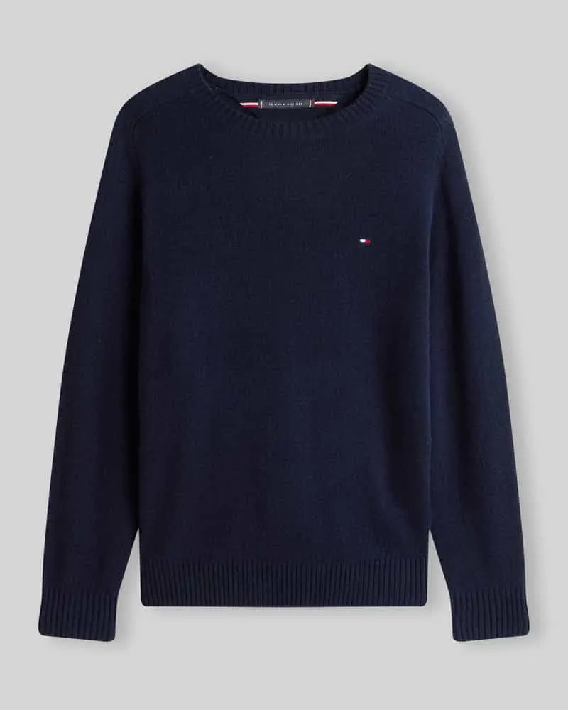 Tommy Hilfiger Regular Fit Pullover aus Lammwoll-Mix Marine