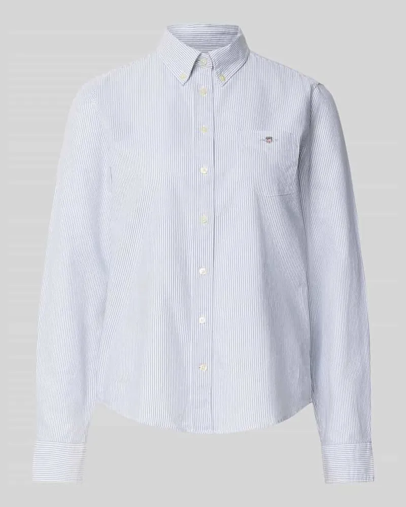 Gant Hemdbluse mit Button-Down-Kragen und Sportmanschetten Hellgruen