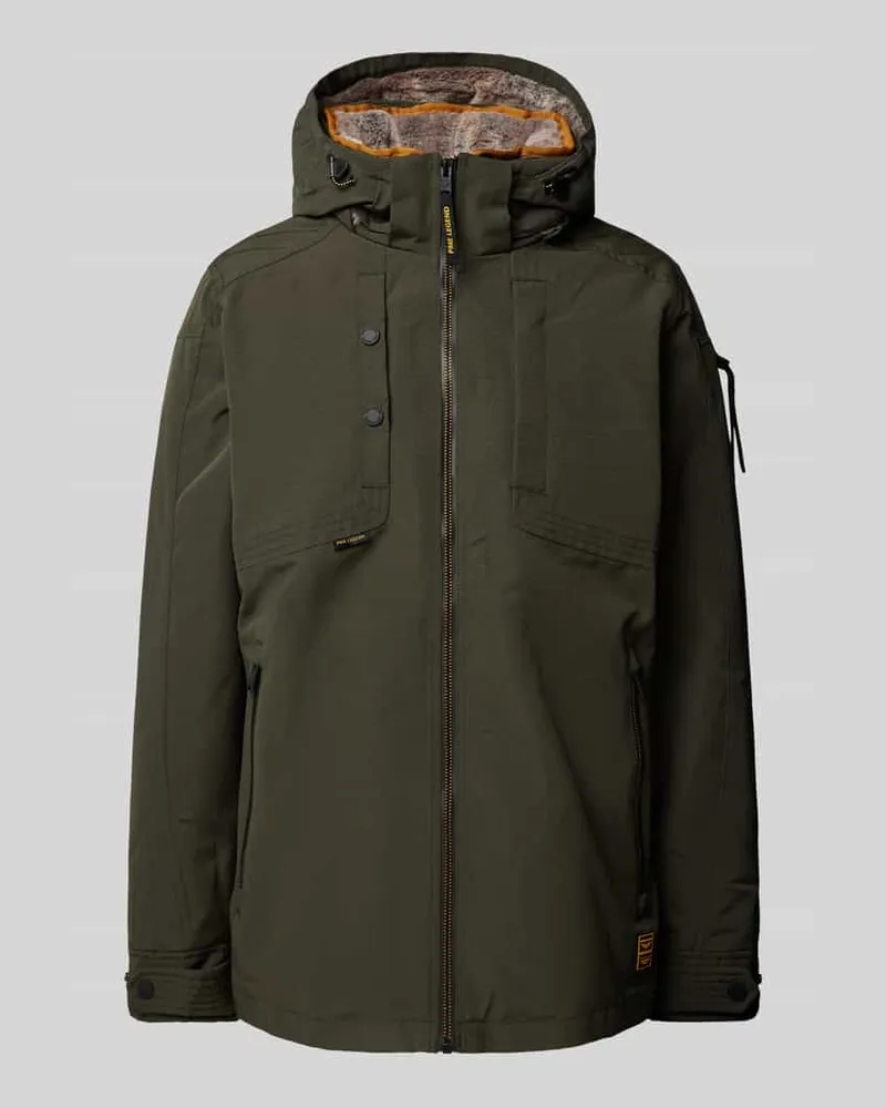 PME Legend Tapered Fit Funktionsjacke mit abnehmbarem Innenkunstfell Oliv