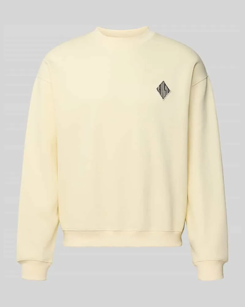 Lacoste Loose Fit Sweatshirt aus Baumwoll-Mix Ecru