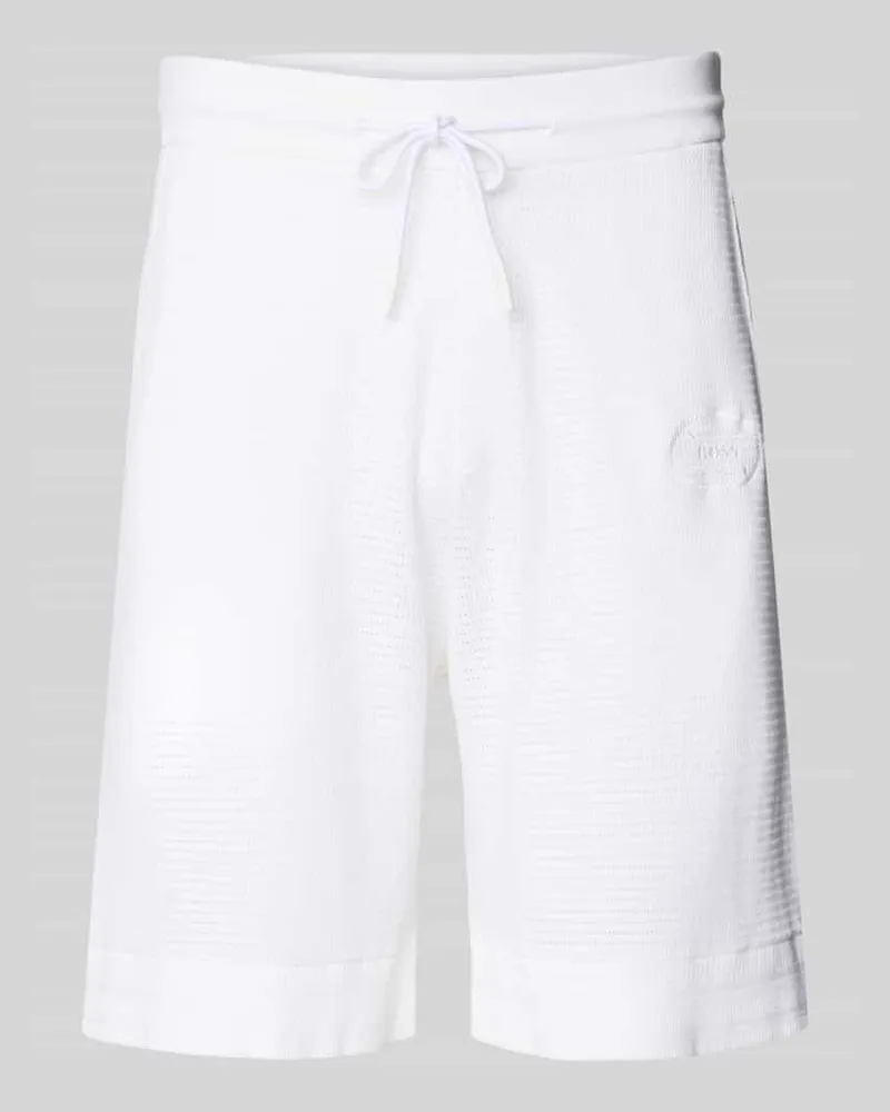HUGO BOSS Sweatshorts mit Label-Stitching Modell 'Heritage Weiss