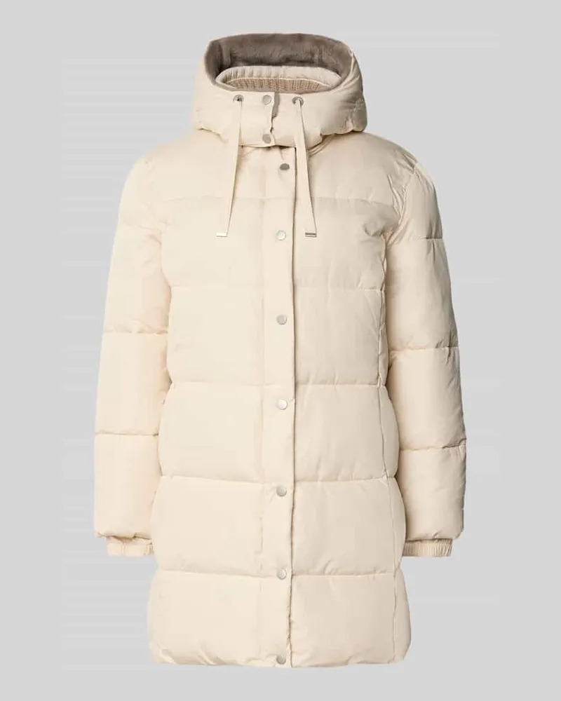 White Label Steppmantel mit abnehmbarer Kapuze Offwhite