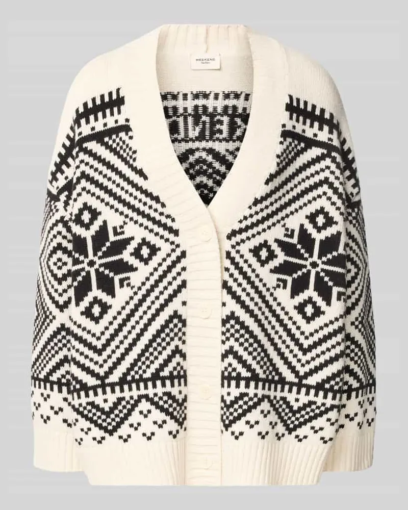 Max Mara Oversized Strickjacke aus reiner Wolle Modell 'BELGIO Weiss