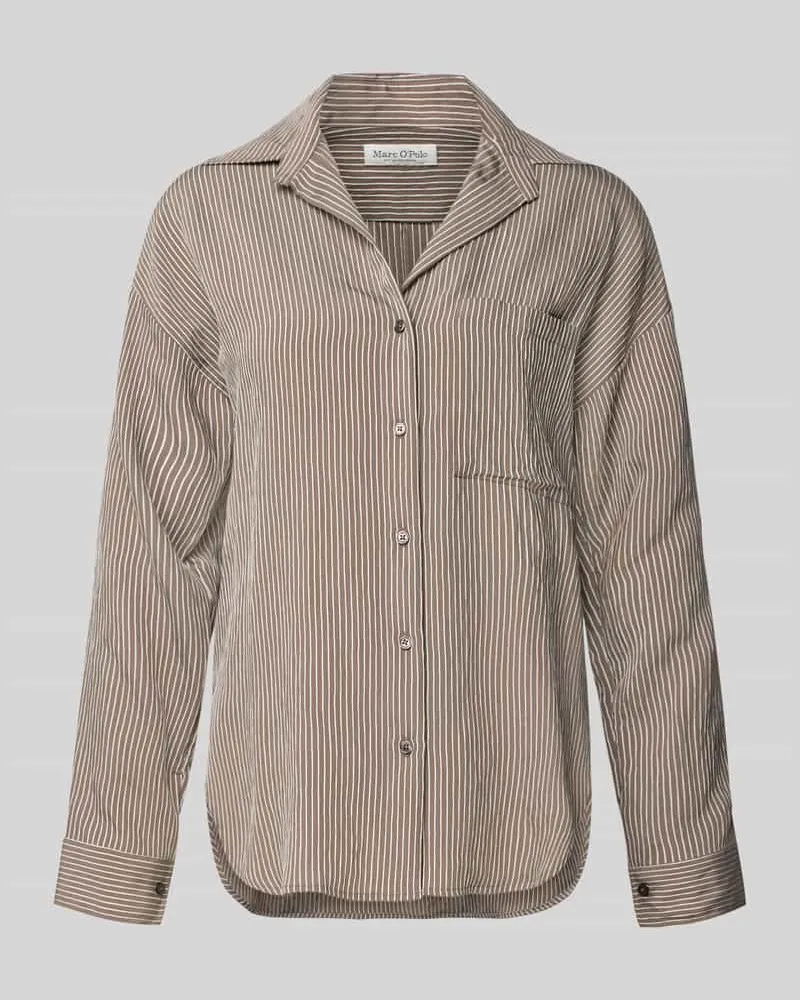 Marc O'Polo Regular Fit Langarmbluse aus Viskose-Mix Hellbraun