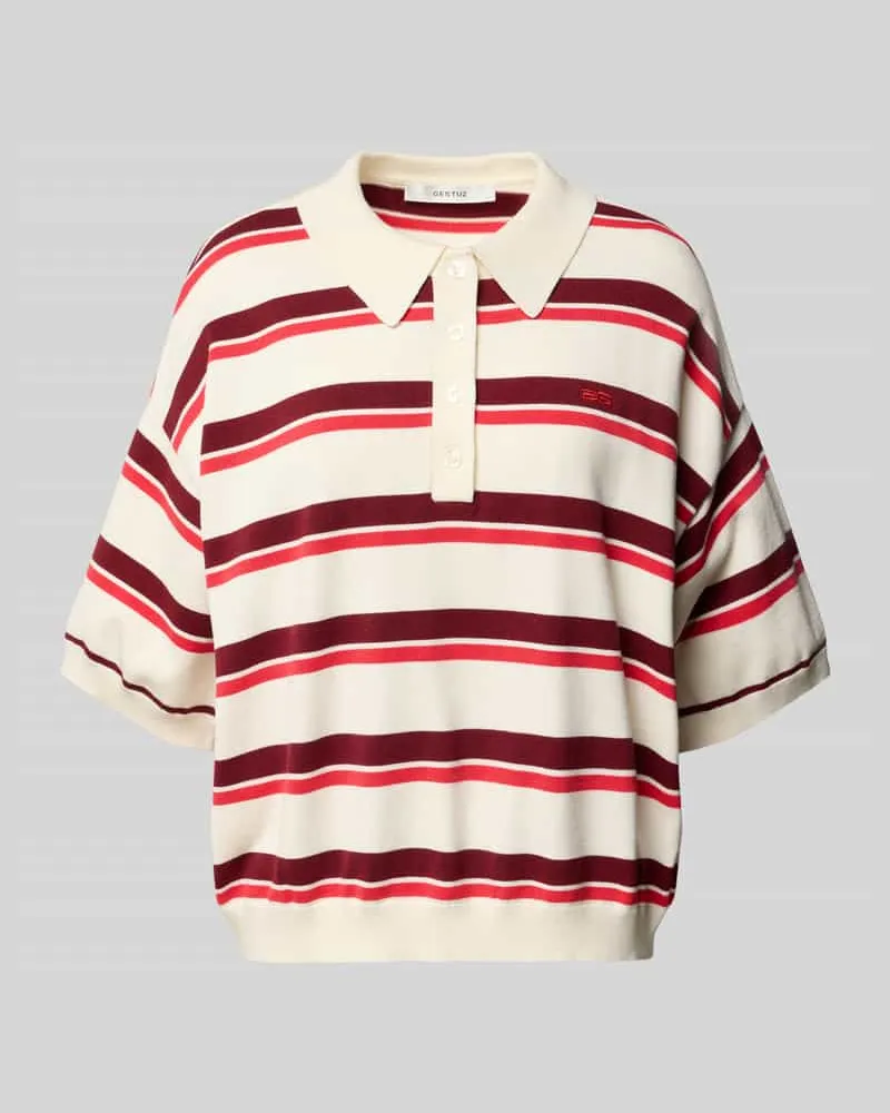 Gestuz Relaxed Fit Poloshirt aus Viskose-Mix Modell 'Taia Offwhite