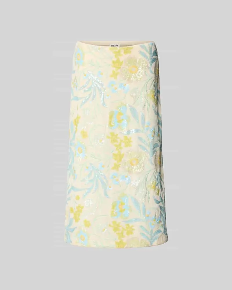 Baum und Pferdgarten Midirock mit Allover-Pailettenbesatz Sand