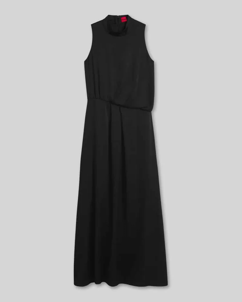 HUGO BOSS Maxikleid mit Drapierung Modell 'Kedina-1 Black