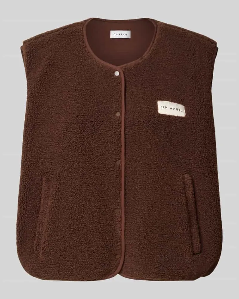 OH APRIL Regular Fit Weste aus reiner Baumwolle Modell 'Magnolia Dunkelbraun