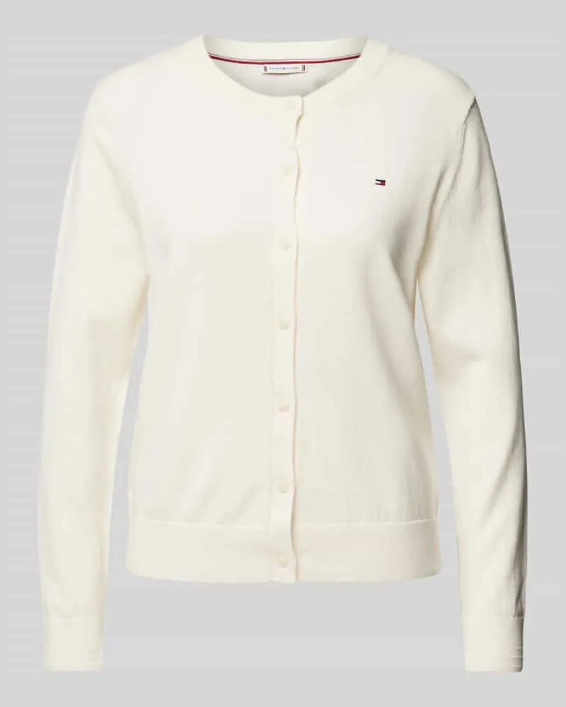 Tommy Hilfiger Cardigan mit Logo-Stitching Offwhite