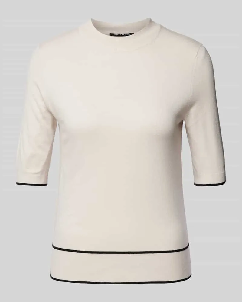 Luisa Cerano T-Shirt mit Ziernähten Sand