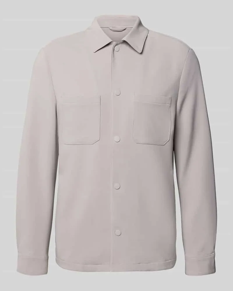 McNeal Regular Fit Overshirt mit Brusttaschen Mittelgrau