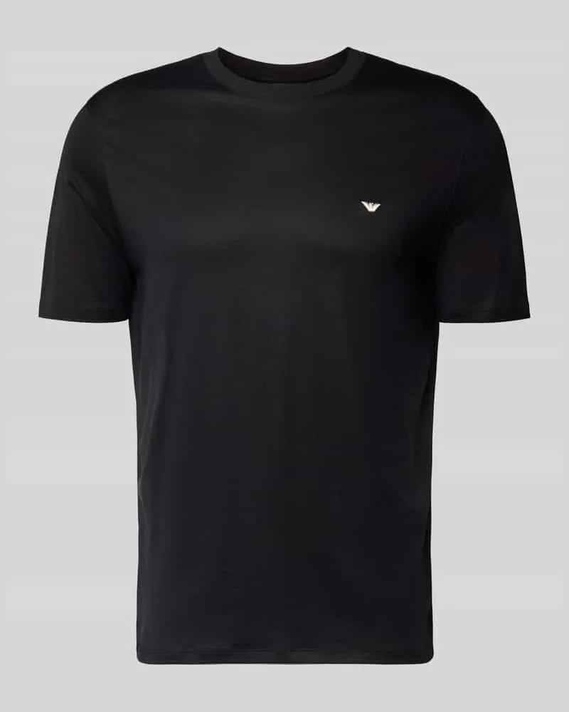 Emporio Armani T-Shirt mit Label-Stitching Black
