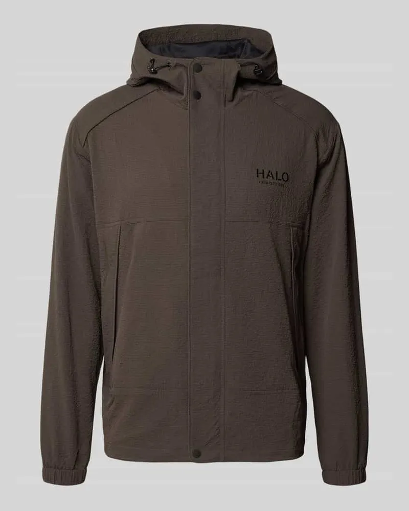 HALO Regular Fit Jacke mit Logo-Print Modell 'MOMENTUM Dunkelgrau