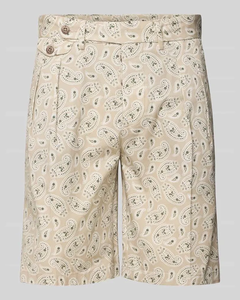 Manuel Ritz Regular Fit Shorts mit Pattentasche Beige