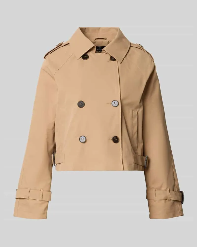 monari Trench Jacke mit Eingrifftaschen und Kentkragen Camel