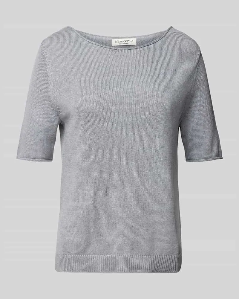 Marc O'Polo Regular Fit Strickpullover aus Baumwoll-Leinen-Mix Rauchblau