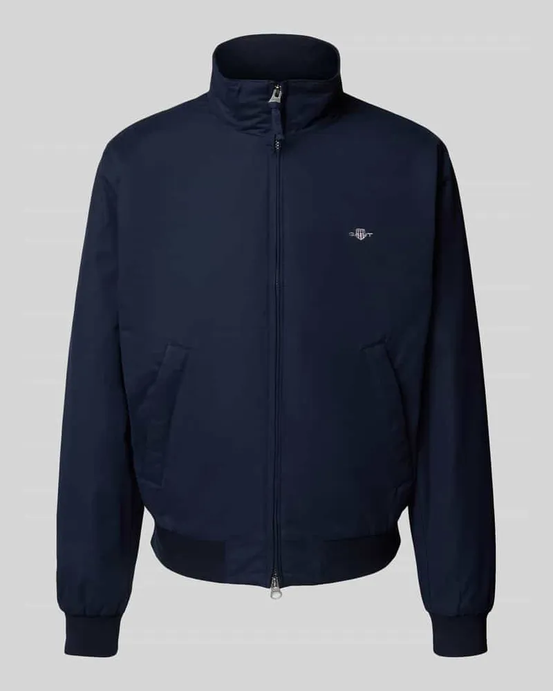 Gant Jacke mit Stehkragen und Label-Stitching Dunkelblau