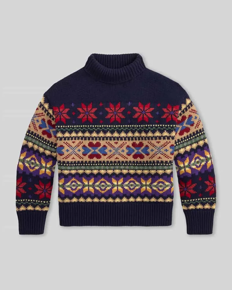 Ralph Lauren Regular Fit Rollkragenpullover aus Woll-Baumwoll-Mix Marine