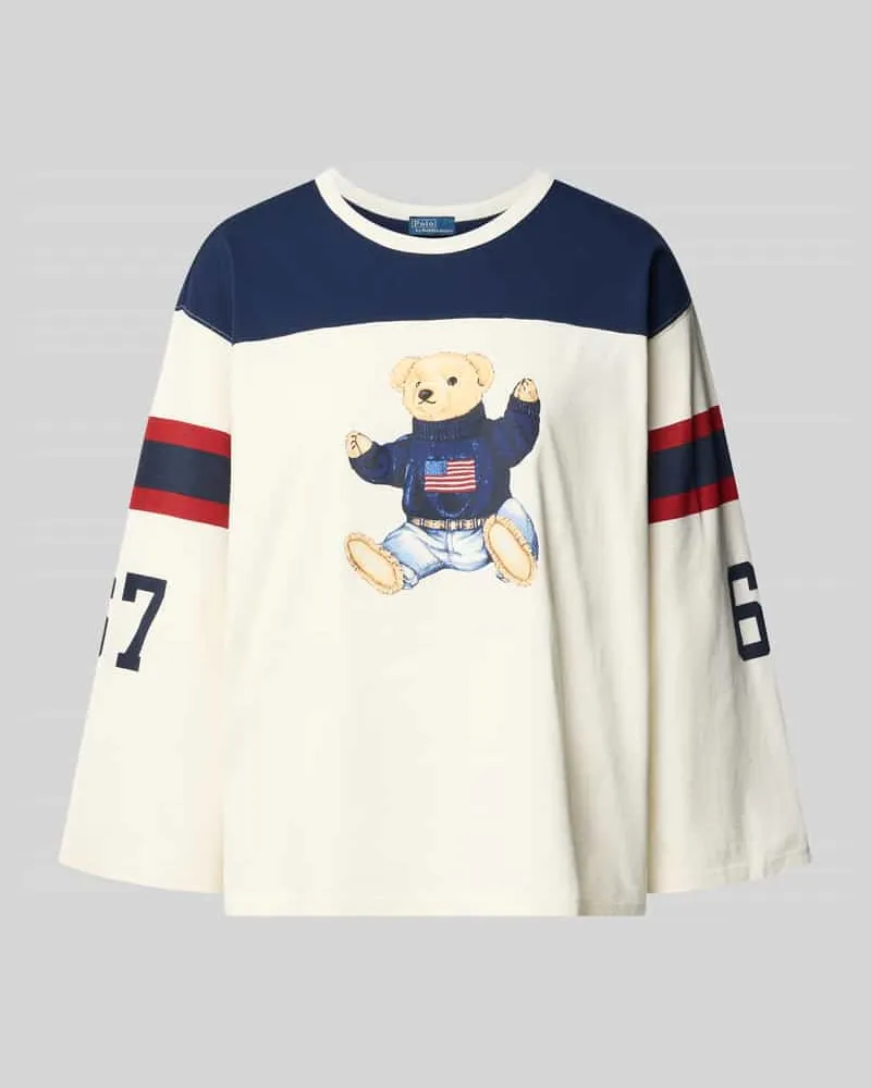 Ralph Lauren Regular Fit Sweatshirt mit Polo-Bear Print Ecru