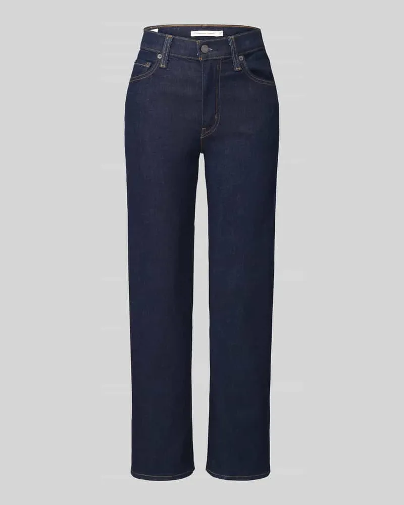 Levi's Straight Fit Jeans aus Baumwoll-Mix mit Lyocell-Anteil Modell '723 Dunkelblau