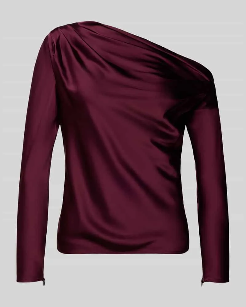 Ralph Lauren Regular Fit Bluse im One-Shoulder-Look Modell 'HASBRIN Dunkelrot