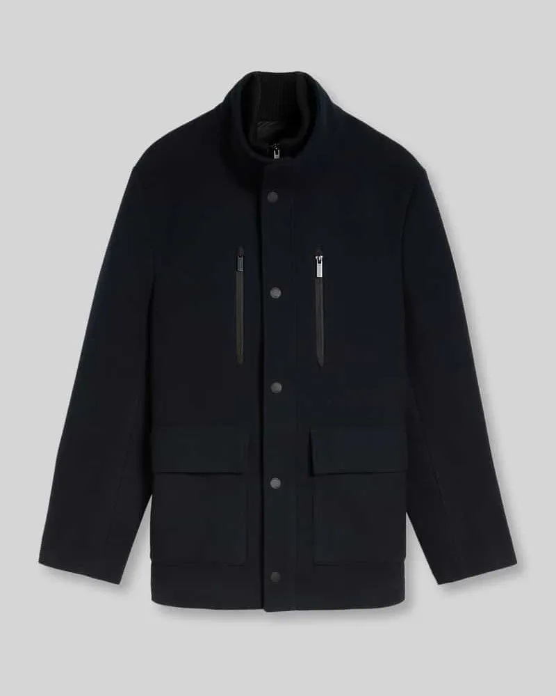 Tom Tailor Regular Fit Funktionsjacke aus Wollmix Marine