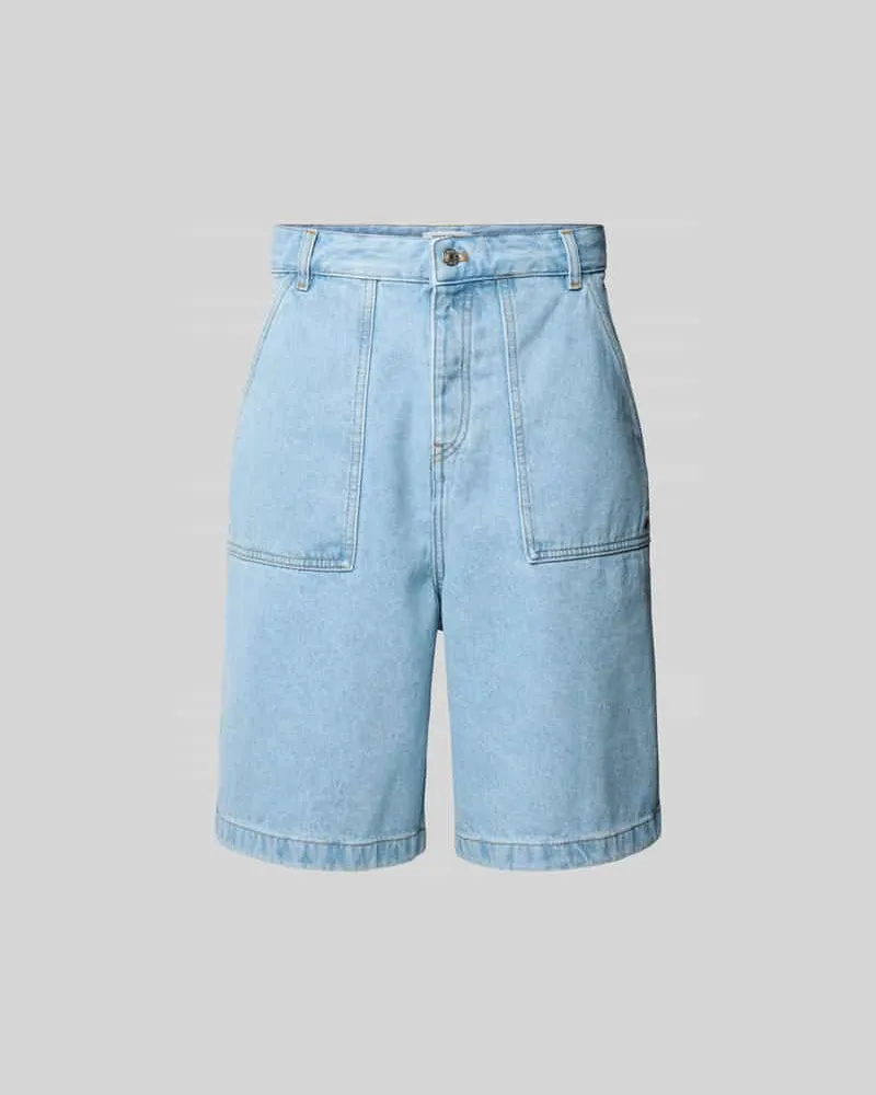 Kitsuné Jeansshorts mit Eingrifftaschen Hellblau