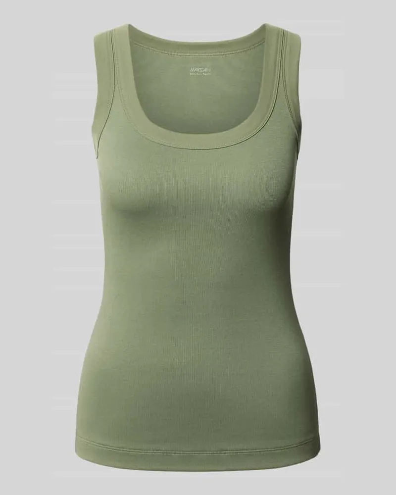 Marc Cain Tanktop in Ripp-Optik mit Rundhalsausschnitt Oliv