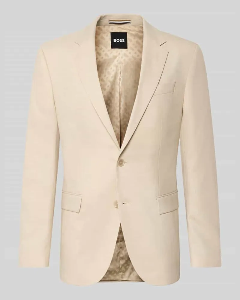 HUGO BOSS Regular Fit Sakko mit Schurwoll-Anteil Modell 'Jasper Beige