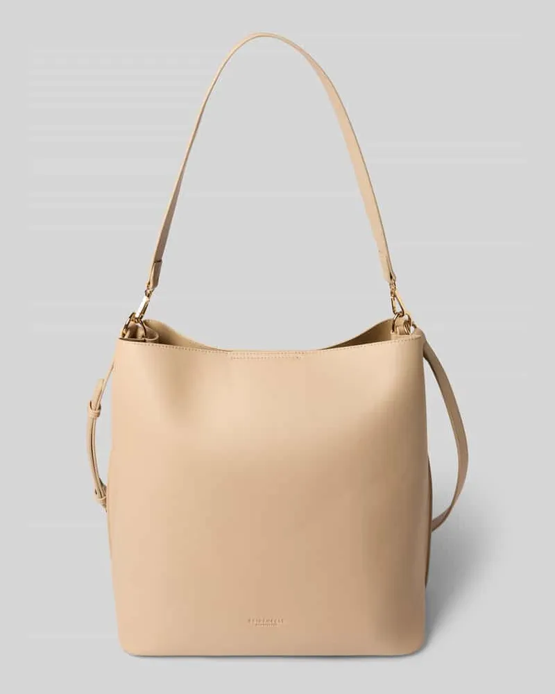 SEIDENFELT Hobo Bag in Leder-Optik Modell 'Nelma Beige