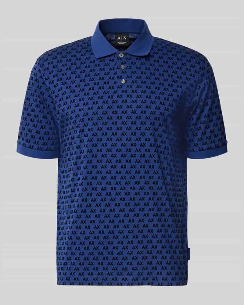 Armani Exchange Regular Fit Poloshirt aus reiner Baumwolle Royal