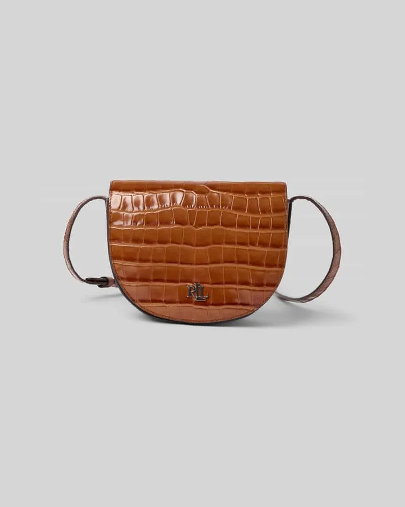 Ralph Lauren Handtasche aus Rindsleder mit Label-Applikation Cognac