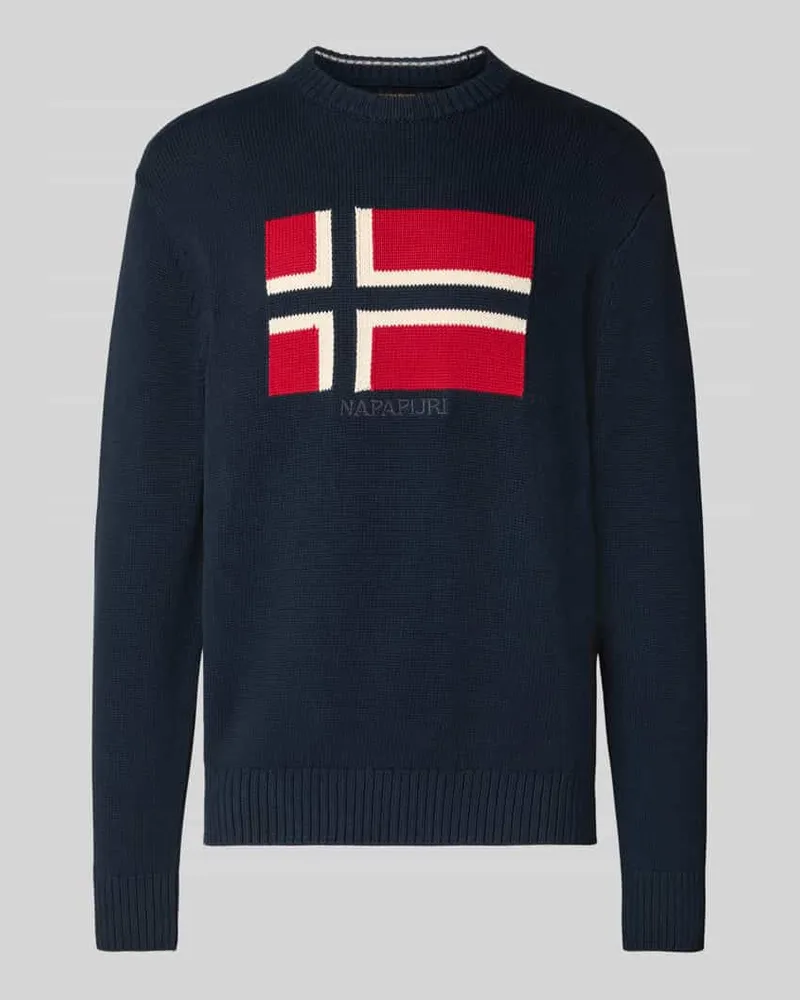Napapijri Strickpullover mit Rundhalsausschnitt Modell 'MURA Marine